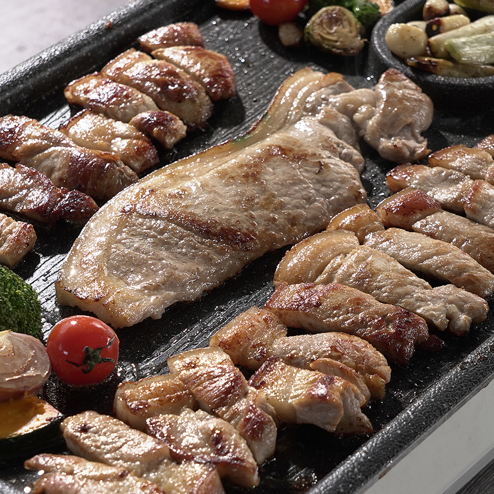 안심밥상 l 냉장 l 제주흑돼지 목삼겹살 구이세트 5팩총1.35kg