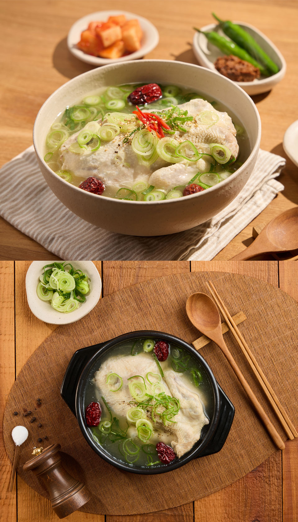 [전주한옥] 국내산 웅추닭 명품 옛날삼계탕 1kg x  2팩 (총 2kg)