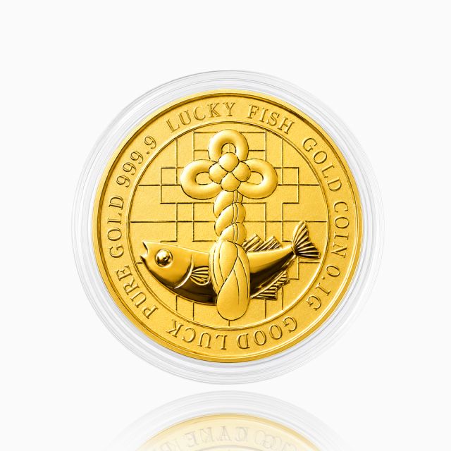 [한국금다이아몬드] 순금 행운 액막이 명태 코인 골드바 24K 0.1g