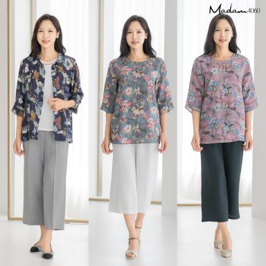 [마담4060] 풍기인견 자켓블라우스 3종(자켓+이너블라우스+블라우스)