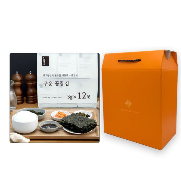 [청산에] 구운곱창김(도시락김) 3g×12봉 (선물포장)