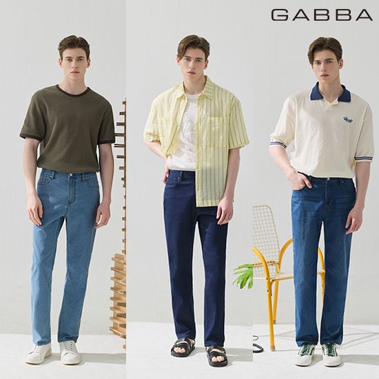 [GABBA] 가바 남성 썸머 라이크라 에어홀 데님팬츠3종