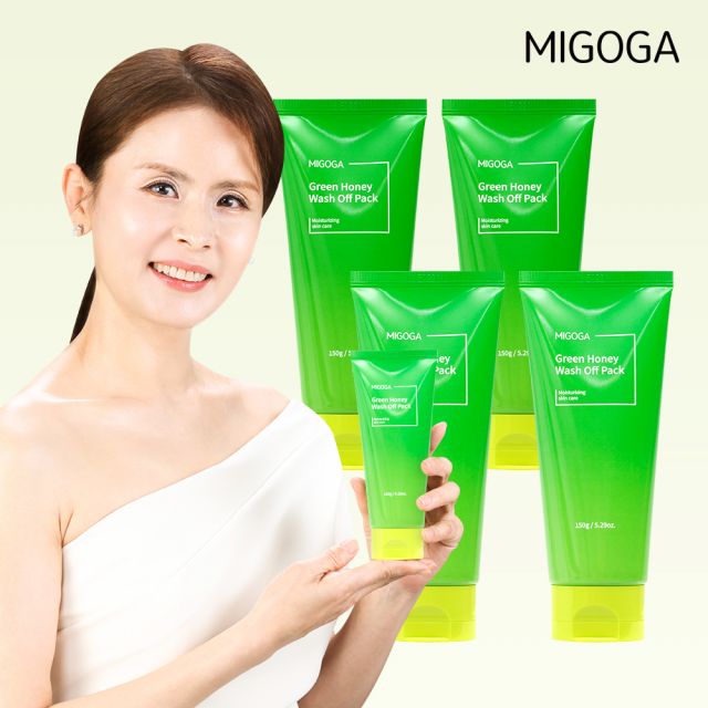 [대용량] 미고가 그린허니팩 150g 4통/ 녹두 오이 꿀팩 임채원 워시오프팩