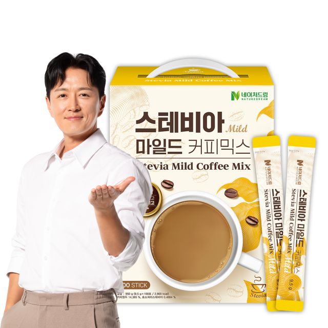 네이처드림 스테비아 마일드 커피믹스 1박스 (9.5g * 100포, 제로슈가)