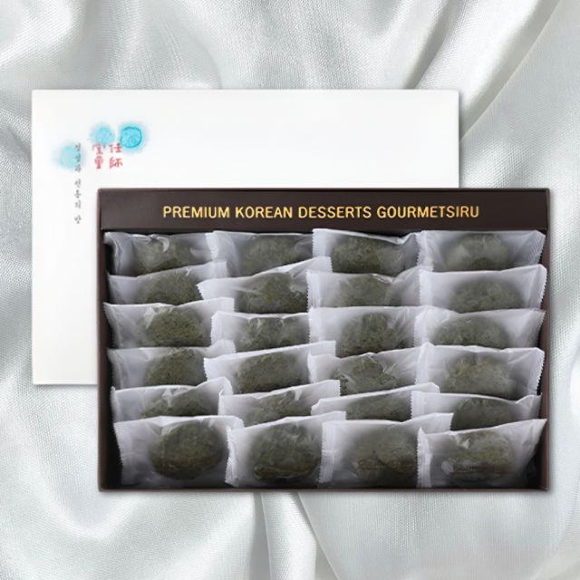 사임당 떡선물세트 제주 참쑥 밥알찹쌀떡세트 50g*24개(보자기증정)
