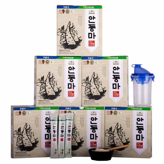 북안동농협 국산 안동 마가루 마분말 10g*30포*6박스(총180포)+맛책임제3포+쉐이커