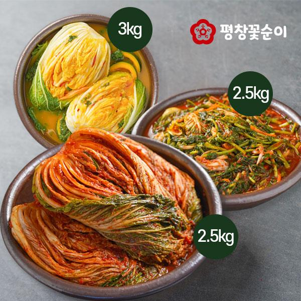 [방송당일제조] 고랭지 황태포기김치 2.5kg+호박겨자김치 3kg+열무자박이김치 2.5kg