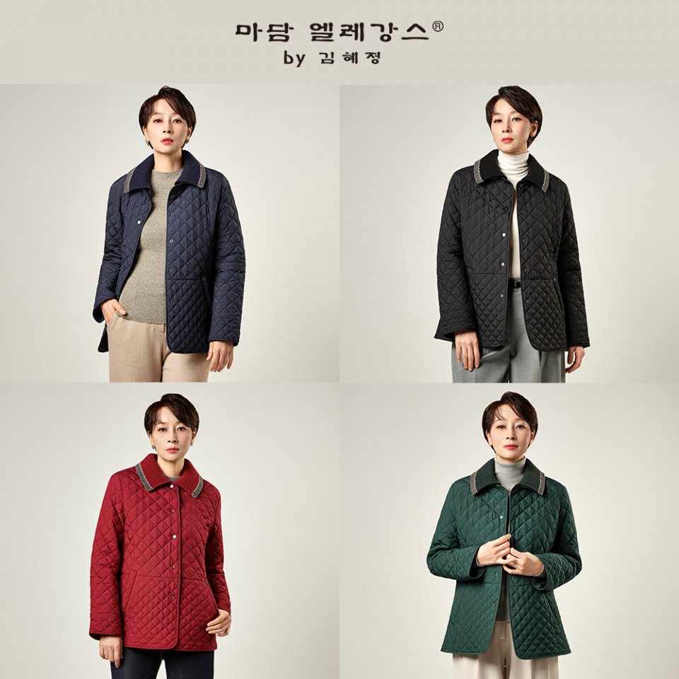마담엘레강스 아벨 니트카라 퀼팅 자켓