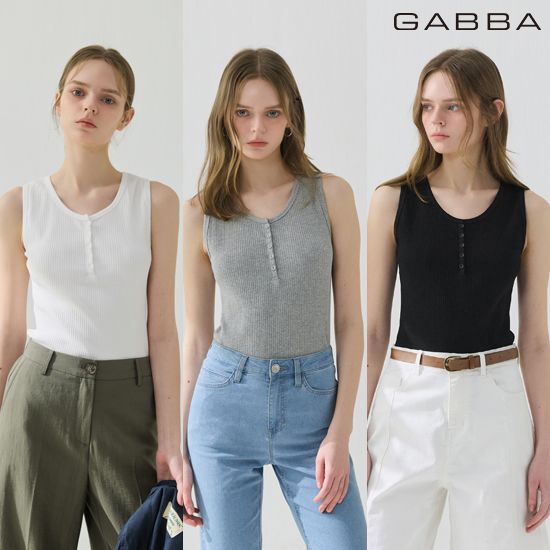 [GABBA]가바 슬리브리스 코튼탑 3종세트
