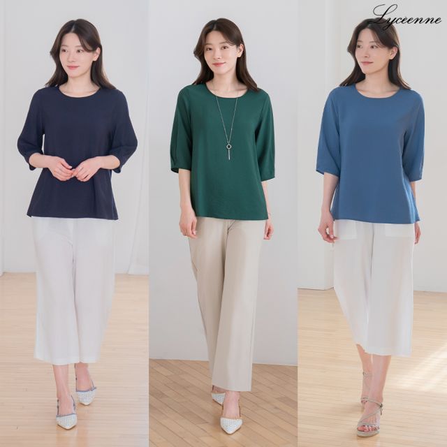 [리센느] 인견솔리드블라우스3종