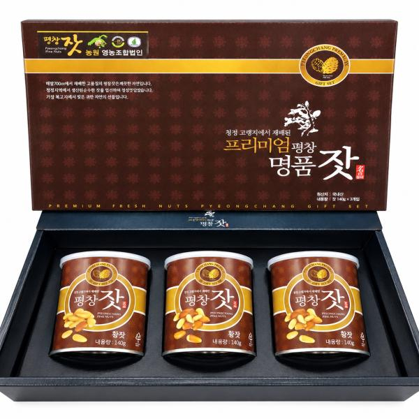 평창 고랭지 잣 140g 3통(황잣)