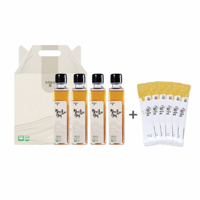 참기름의 정석 국산 참기름 세트 150ml X 4병+스틱들기름6매
