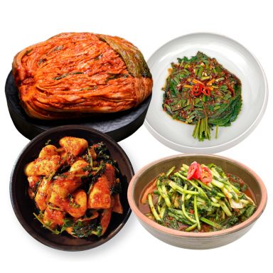 도미솔 왕비포기김치 7kg+열무김치2kg+총각김치2kg+깻잎김치500g(4종,11.5kg)
