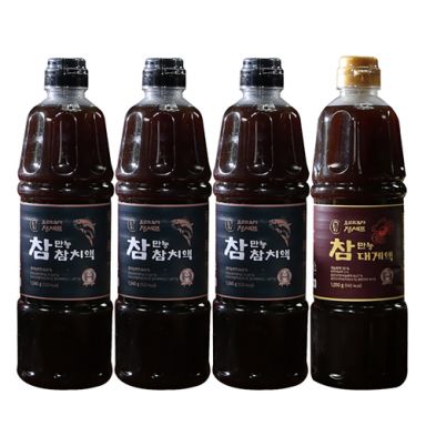 오색단지 참치액 900ml(1,040g)×3병 + 대게액 900ml(1,050g)×1병