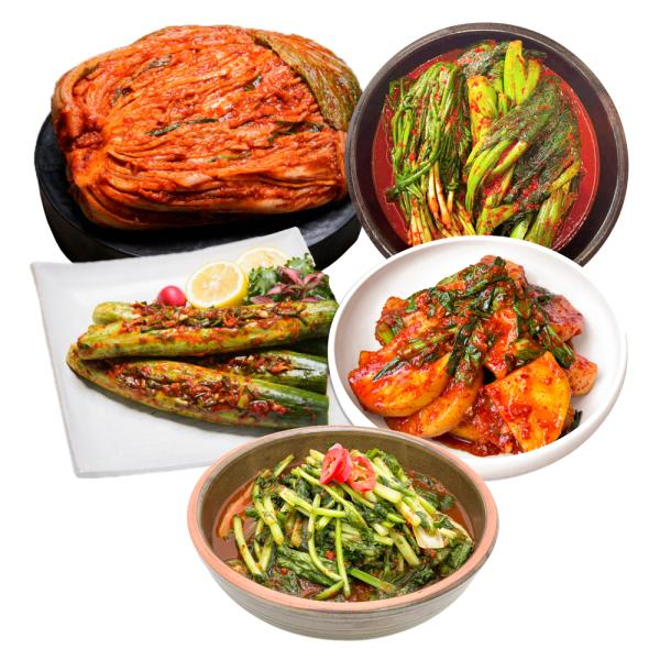 도미솔 왕비포기 5kg+열무2kg+오이통2kg+쪽파갓2kg+석박지2kg(총5종,13kg)