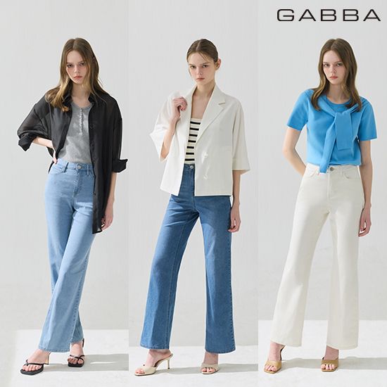 [GABBA] 가바 여성 썸머 라이크라 에어홀 데님팬츠3종