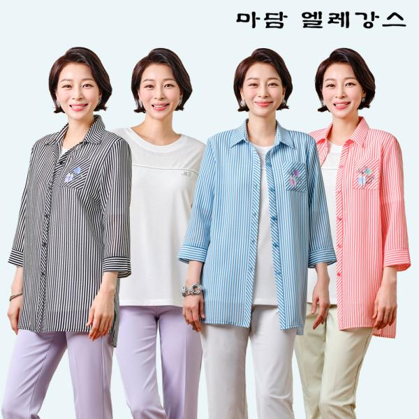 [마담엘레강스] 럭키 스트라이프 시어서커 앙상블