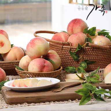 25 가족 의성 眞 햇 복숭아 백도 아삭이 4kg *1box(중량 215g~330g)