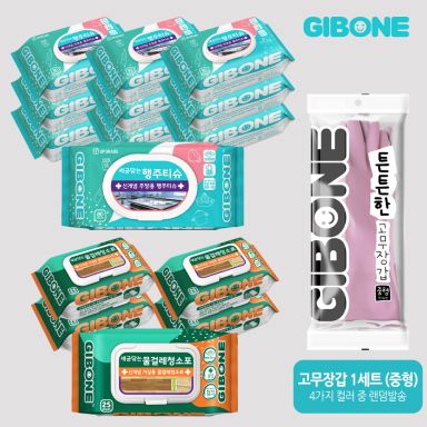 ★공영단독★[기본에] 세균닦는 행주티슈10팩+물걸레청소포5팩+고무장갑