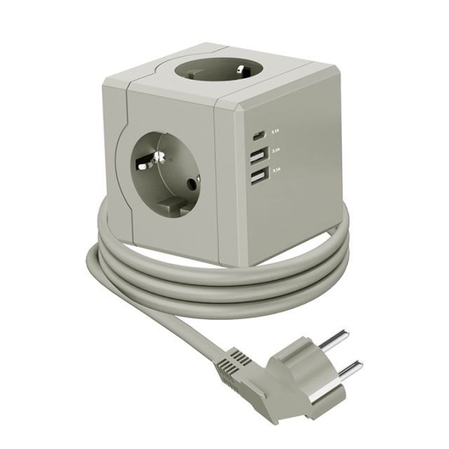 에코너 MT02 큐브멀티탭 전선형1.8m 3구 C타입 USB