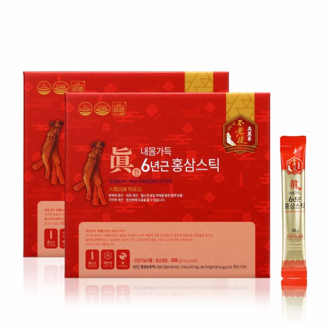 대동고려삼 내몸가득 진 6년근 홍삼스틱 10g*50포 (2박스)