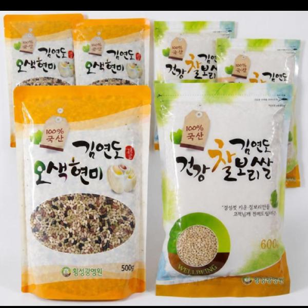 김연도 오색현미500g*8봉+햇흰찰쌀보리600g*5봉