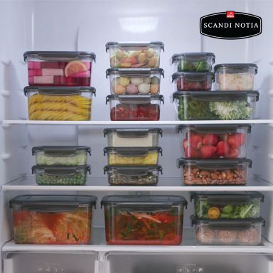 [스칸디노티아]에코쏙 PCT밀폐용기 데일리구성(12종) 블랙/핑크 선택