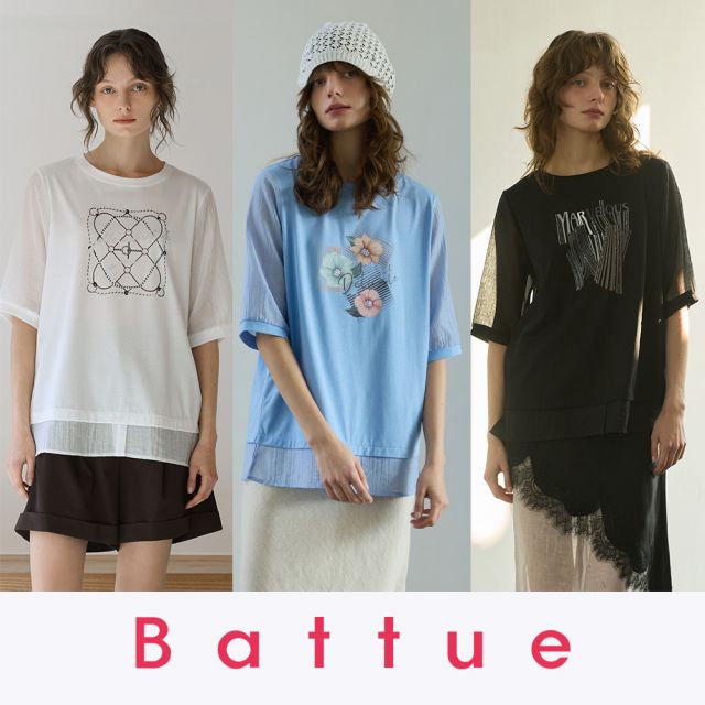 [BATTUE]  인견 실키면 티블라우스 3종