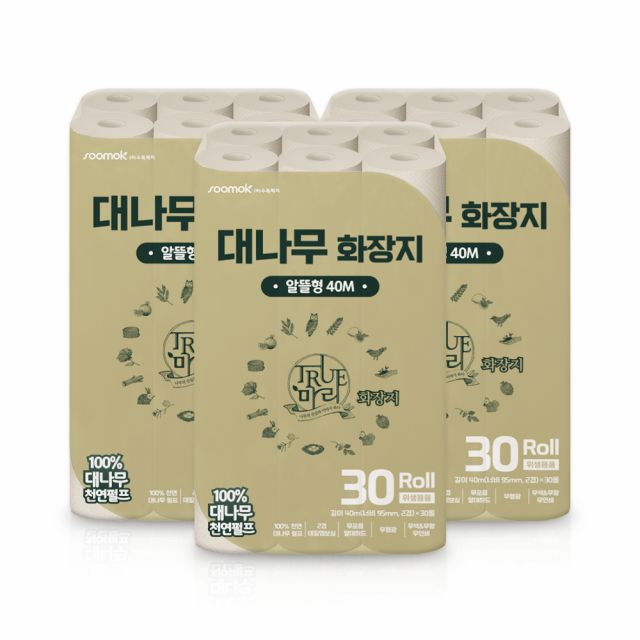 트루마리 뱀부 40M 30롤 x 3 (90롤)