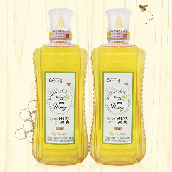강원양봉 허니드림 사양벌꿀 2kg*2통(튜브)