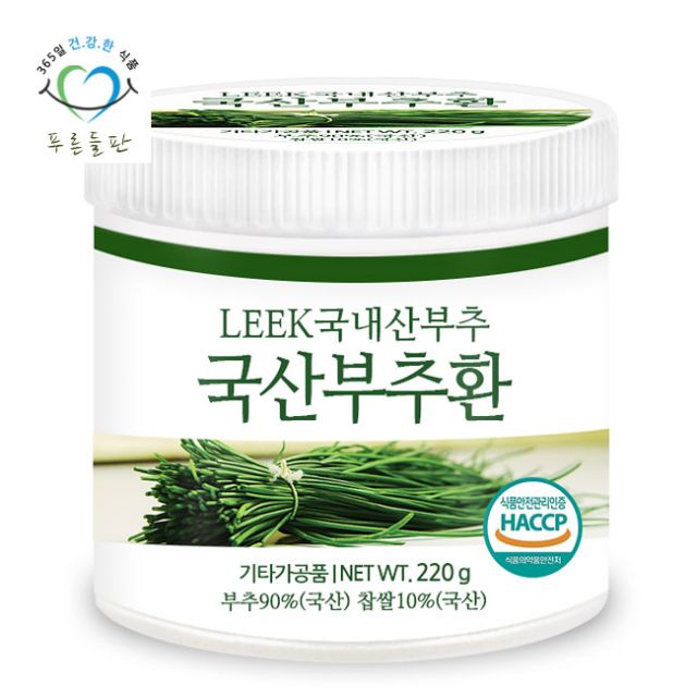 농업회사법인 푸른산 주 푸른들판 국내산 부추환 haccp 인증 220g*1통