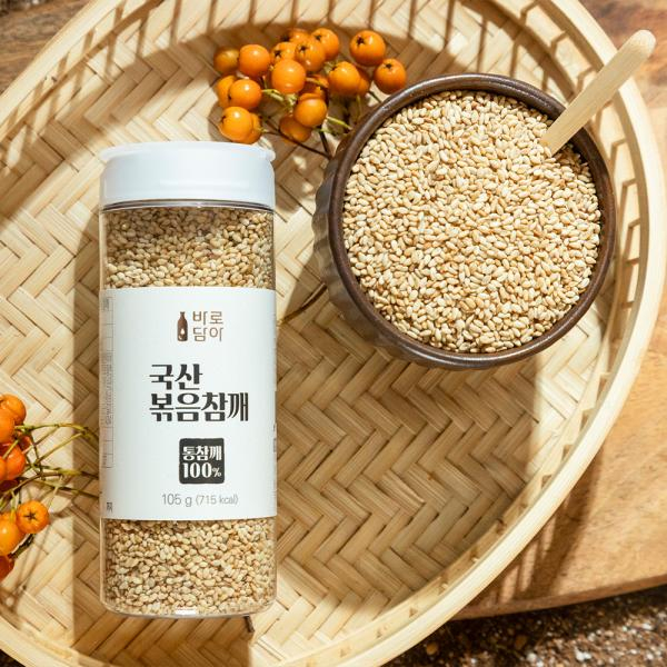 2025 [바로담아] 국내산 볶음참깨 105g*5통