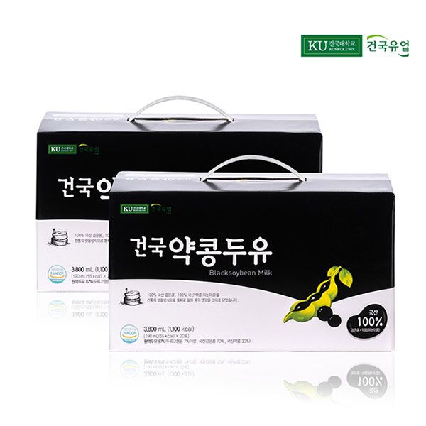 건국 약콩두유 40팩 (국산 검은콩, 국산 약콩)